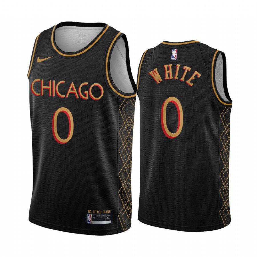 Men Chicago Bulls 0 coby white black motor city edition no little plans 2020 nba jersey